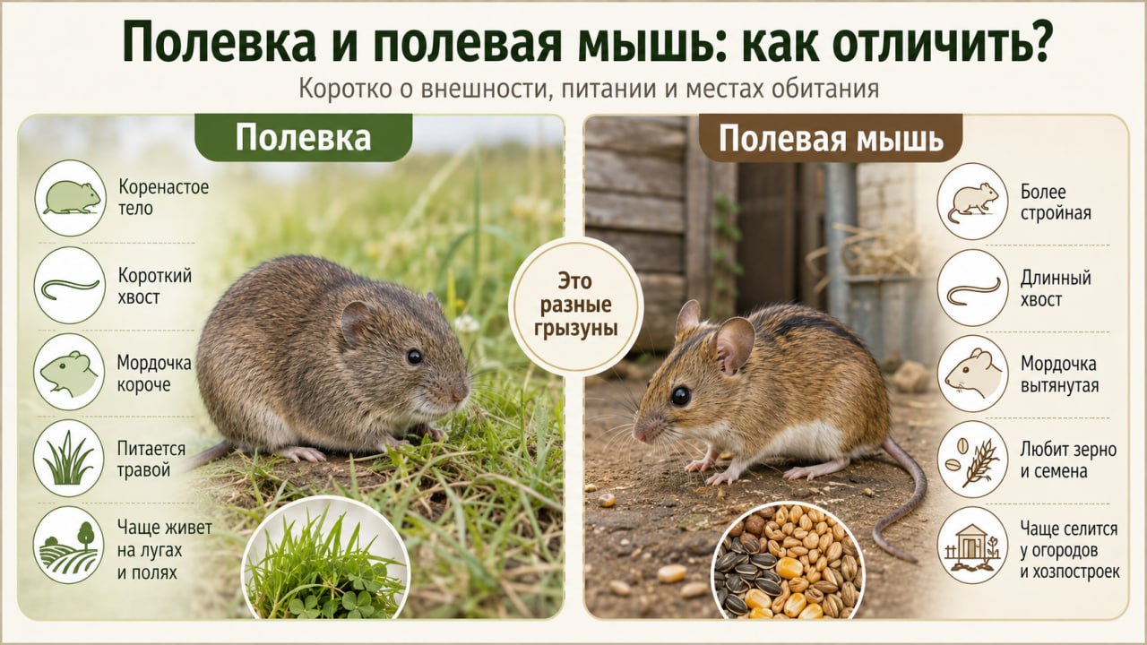 Полевка и полевая мышь: тонкости отличий
